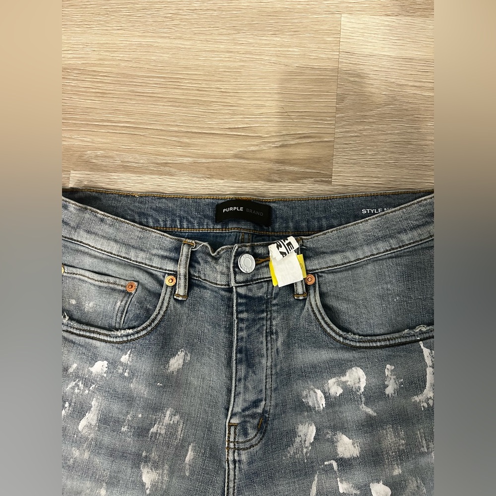 Purple Brand Men's Distressed Gray Slim Jeans